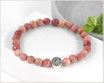 Rhodochrosit Armband 6 mm mit Lebensbaum