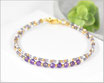 Individuelles Edelsteinarmband mit 3 mm Amethyst Steinen & Miyuki Perlen Mix 4