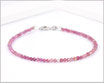 Turmalin Edelsteinarmband mit 2 mm Steinen rosa und Silberperle