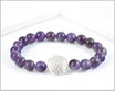 Amethyst Armband 8 mm mit Blume des Lebens
