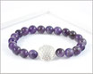 Amethyst Armband 8 mm mit Blume des Lebens