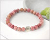 Rhodochrosit Edelstein Armband 6 mm mit Tibetperle