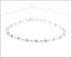 Amethyst, Rosenquarz und Bergkristall Armband 2 mm #1