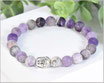 Amethyst Armband matt 8 mm mit Buddha