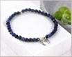 Lapislazuli Edelstein Armband 4 mm mit Mondsichel