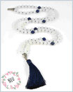 Mala mit Jade und Lapislazuli Edelsteinen  - Mala Kette Anila