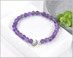 Amethyst Edelstein Armband 6 mm mit Mondsichel