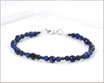 Edelsteinarmband mit Lapislazuli  2 + 3 + 4 mm Mix / 925 Silber