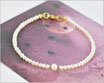 Perlen Armband mit 2 + 4 mm und 925 Silber vergoldet 1