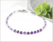 Individuelles Edelsteinarmband mit 3 mm Amethyst Steinen & Miyuki Perlen Mix