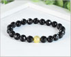 Obsidian Edelstein Armband 8 mm Stardustperle goldfarben