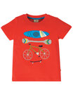 t-shirt rouge "kayak/vélo" manches courtes, Frugi