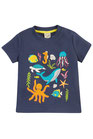 t-shirt bleu "petites créatures de la mer" manches courtes, Frugi