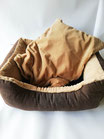 Cuccia lettino morbida tonda per cuccioli animali cani e gatti in tinta unita con cuscino estraibile 60x50 cm. B946