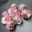 ホタルガラス8mm～12mm10個　クリアピンク