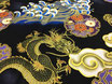 Coupon de tissu 50cm x 55cm : Grand dragon sur la vague DRA2