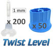 Kit 1mm Twist Level 200 bases, 50 tetes