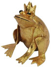 Frosch mit Krone Metall goldig