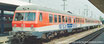 VT 614 B-9484-VT in Spur 1 - zweiteilige Einheit bestehend aus 1x Motorwagen und 1x Steuerwagen - Farbgebung der Nürnberger Einheiten in Poporange/Kieselgrau