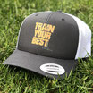 Truckercap "Train Your Best" Graubraun/Orange
