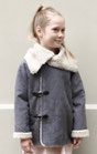 Jacke aus Lammfellimitat grau