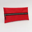 Trousse plate (simili) rouge grainé