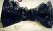 Black Lace Bow with Rose