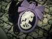 Lolita Skull Cameo Necklace with Purple Bow