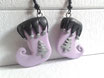 Pastel Goth Christmas Stocking Earrings