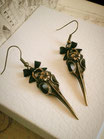 Steampunk Lolita Bird Skull Earrings