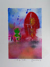 Big red, 2016, tecnica mista, 11 x 14,5 cm