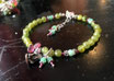 Armband Ganesha Peridot Turmalin & Chrysopras