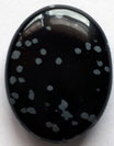 Schneeflocken-Obsidian -  große flache Ovalform, Harmonisierer  Spezial