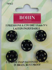 Pressions en métal à coudre 13 mm noir n° 4 Bohin 78962