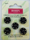 Pressions en métal à coudre 15.5 mm noir n° 5 Bohin 78964