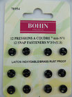 Pressions en métal à coudre 7 mm noir n° 0 Bohin 78954