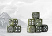 Wadrhun Logo on Green Marbled Dice with White Pips- 24 per pack