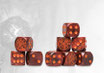 Dweghom: Logo on Red Marbled Dice - 24 per pack