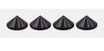 4x GERÄTEFÜßE/SPIKES 30x16 SCHWARZ ABGERUNDET
