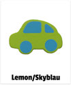 Auto lemon/skyblau