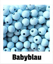 30 Rillenperlen babyblau 10mm