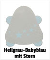 Fädelkörper hellgrau-babyblau mit blaue Sterne g