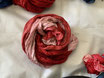 Seidencrashschal flamingo rose karminrot
