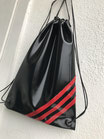 Rubberbag black - red stripes