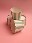 Pack de 12 cupcakes cups rayas verde y blancas