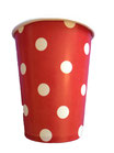 PACK 12 VASOS ROJOS LUNARES BLANCOS