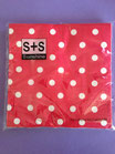 PACK 20 SERVILLETAS ROJAS LUNARES BLANCOS