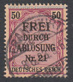 D-DR-D-008 - Für Preußen, "Frei durch Ablösung Nr. 21" - 50