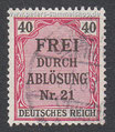 D-DR-D-007 - Für Preußen, "Frei durch Ablösung Nr. 21" - 40