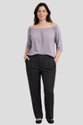 BLUSE HELLGRAU MIT U-BOOT AUSSCHNITT LOCKERE PASSFORM | LIGHT GREY BOAT-NECK BLOUSE RELAXED FIT